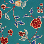 Обои с вышивкой ручной работы Flora Rio colourway on Liso Pine wool sateen варинант исполнения - 3 | Loft Concept в Рязани