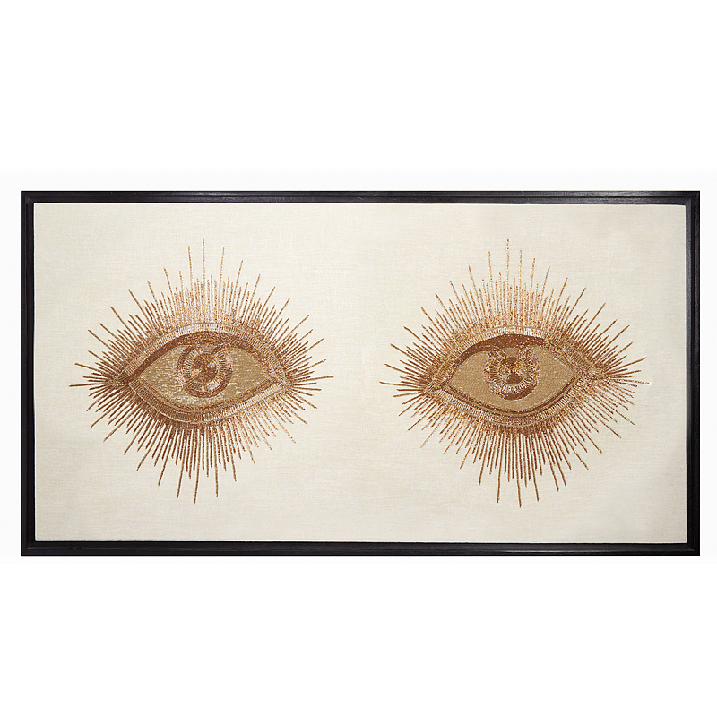 Панно EYES BEADED WALL ART Золотой Белый Панно EYES BEADED WALL ART Золотой Белый в Рязани | Loft Concept