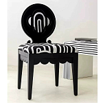 Дизайнерский стул с круглой деревянной спинкой Black and White Clover варинант исполнения - 5 | Loft Concept в Рязани