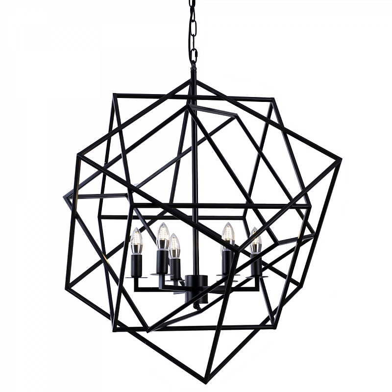 Люстра Cubist Small Chandelier Black Черный Люстра Cubist Small Chandelier Black Черный в Рязани | Loft Concept