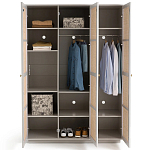 Шкаф с тремя дверцами из плетеного ротанга Tomio Wicker Furniture варинант исполнения - 5 | Loft Concept в Рязани