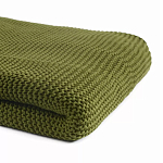 Плед из хлопка жемчужной вязки оливкового цвета Waffle Comfort варинант исполнения - 2 | Loft Concept в Рязани