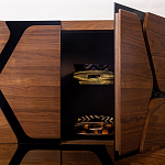 Высокий комод с узором из шпона на фасаде Sahara варинант исполнения - 4 | Loft Concept в Рязани