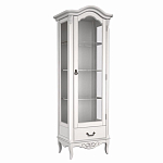 Витрина белая однодверная из массива бука с 4-мя полками и ящиком White Provence варинант исполнения - 1 | Loft Concept в Рязани