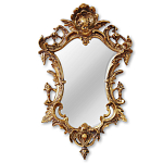 Зеркало настенное в ажурной раме золотого цвета с эффектом старины Classic Ornament Mirror варинант исполнения - 1 | Loft Concept в Рязани