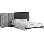 Кровать с большим мягким изголовьем Unity Dark Grey Bed варинант исполнения - 1 | Loft Concept в Рязани