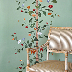 Обои с вышивкой ручной работы Floral Lattice Original colourway on wool sateen варинант исполнения - 1 | Loft Concept в Рязани