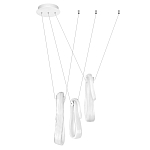 Подвесной светильник белого цвета с 3-мя изогнутыми плафонами Flow Loop варинант исполнения - 2 | Loft Concept в Рязани