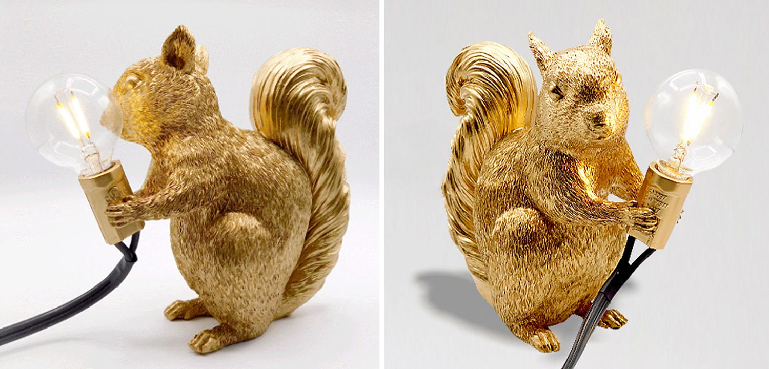 Настольная лампа белка Gold Squirrel Lamp - Loft-Concept в Рязани