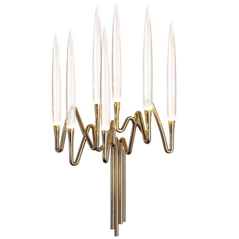 Бра Golden candle 3 Wall Sconce 7 ламп Прозрачный Золотой Бра Golden candle 3 Wall Sconce 7 ламп Прозрачный Золотой в Рязани | Loft Concept