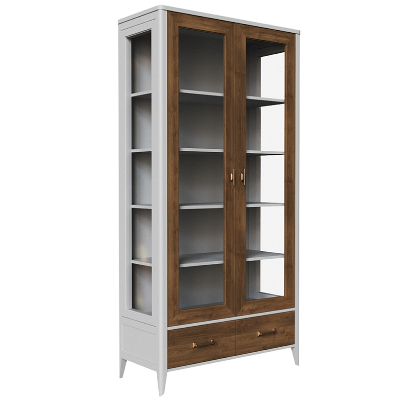 Витрина из массива бука двухдверная Tasteful Furniture Слоновая кость Дуб темный Прозрачное Стекло Витрина из массива бука двухдверная Tasteful Furniture Слоновая кость Дуб темный Прозрачное Стекло в Рязани | Loft Concept