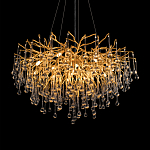 Люстра подвесная с прозрачными стеклянными подвесками в форме капель Диаметр 80 см Droplet Chandelier варинант исполнения - 15 | Loft Concept в Рязани