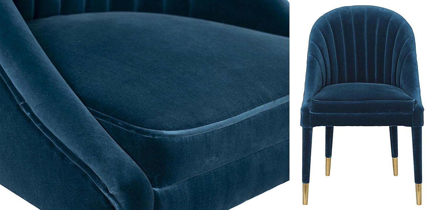 Стул Walton Chair blue velor Стул Walton Chair blue velor - Loft-Concept в Рязани