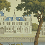 Обои ручная роспись Monuments of Paris Roberts on Sepia scenic paper варинант исполнения - 2 | Loft Concept в Рязани