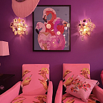 Картина Фламинго вышивка бисер Flamingo Beaded Wall Art варинант исполнения - 2 | Loft Concept в Рязани