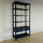 Стеллаж Elsa Dreams Blue со стеклянными полками и ящиком варинант исполнения - 1 | Loft Concept в Рязани