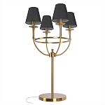 Настольная лампа на металлическом основании бронзового цвета с 4-мя черными конусовидными абажурами Dignity варинант исполнения - 3 | Loft Concept в Рязани