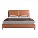 Кровать двуспальная коричневая из экокожи Modern Look варинант исполнения - 3 | Loft Concept в Рязани