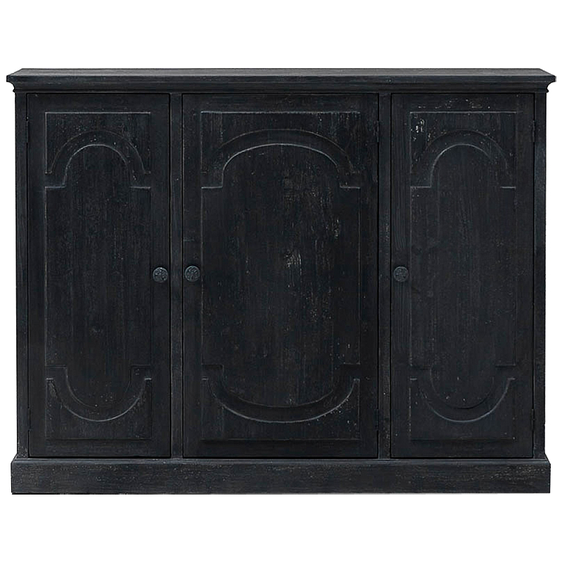 Комод деревянный Ildefonso Black Chest of Drawers Черный Бежевый Комод деревянный Ildefonso Black Chest of Drawers Черный Бежевый в Рязани | Loft Concept