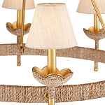 Люстра из кованого железа с отделкой плетеной веревкой и сусальным золотом Parisian Style варинант исполнения - 2 | Loft Concept в Рязани