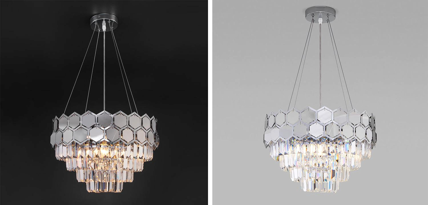 Люстра Hanging Hexagon Moira Chandelier chrome Люстра Hanging Hexagon Moira Chandelier chrome - Loft-Concept в Рязани