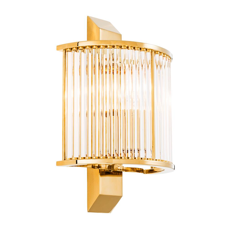 Бра Wall Lamp Oakley Gold Глянцевое золото Прозрачное Стекло Бра Wall Lamp Oakley Gold Глянцевое золото Прозрачное Стекло в Рязани | Loft Concept