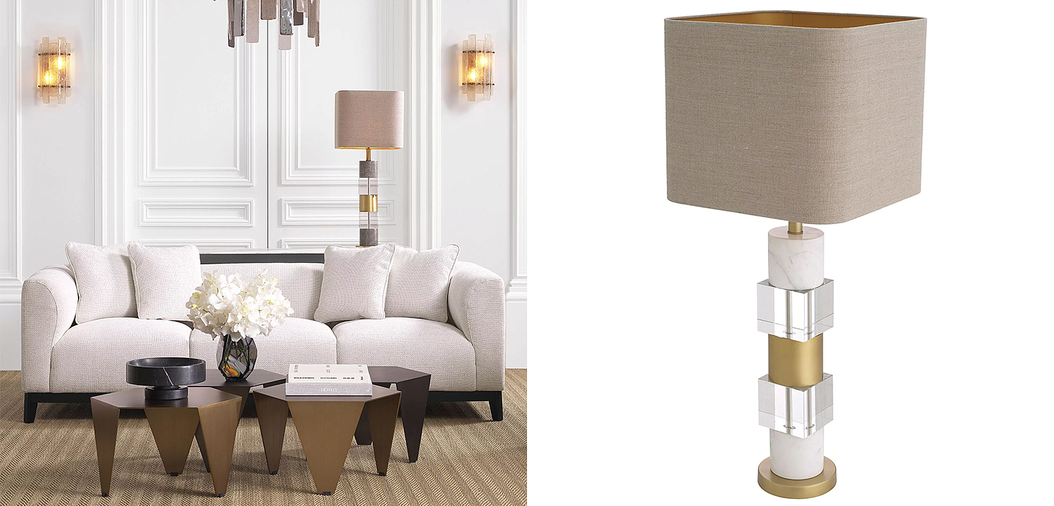 Настольная лампа Eichholtz Table Lamp Cullingham White Marble Настольная лампа Eichholtz Table Lamp Cullingham White Marble - Loft-Concept в Рязани