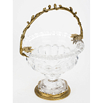 Чаша из прозрачного стекла на ножке с бронзовой ручкой в виде ветки Eden Garden варинант исполнения - 2 | Loft Concept в Рязани