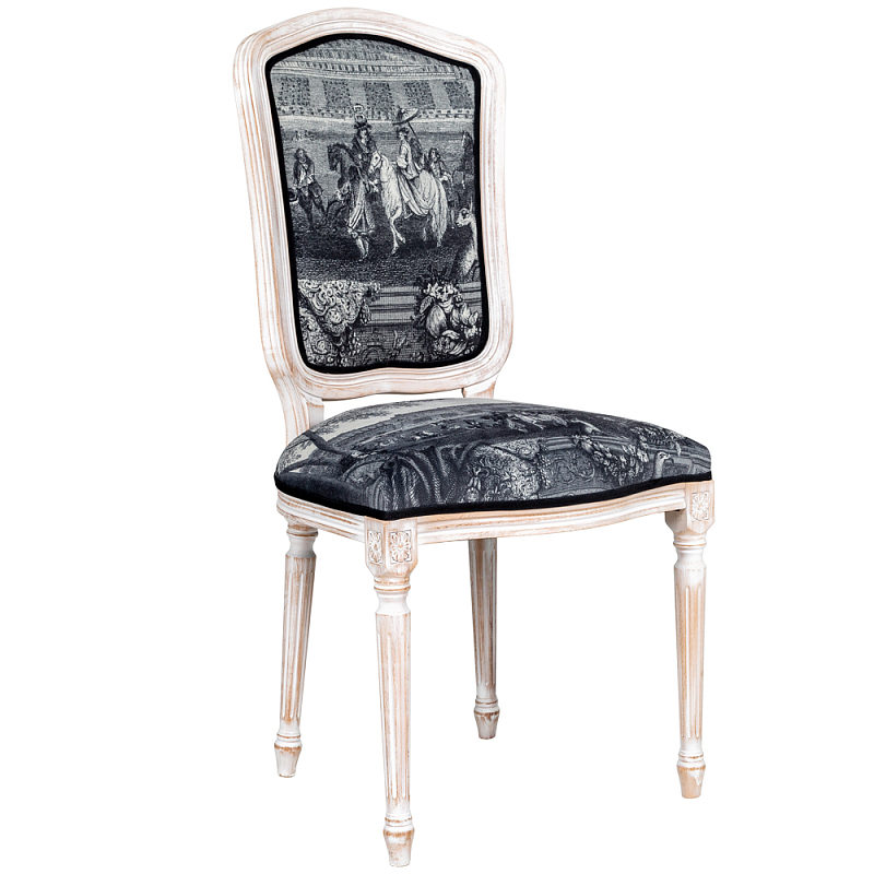 Стул Saint Germain Stool Черно-белый Белый винтажная патина Стул Saint Germain Stool Черно-белый Белый винтажная патина в Рязани | Loft Concept