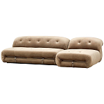 Дизайнерский угловой диван с велюровой светло-коричневой обивкой Fosse Sofa варинант исполнения - 2 | Loft Concept в Рязани