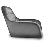 Барный стул со спинкой и подлокотниками на 4-х деревянных ножках Douglas Rhombus Серый Велюр варинант исполнения - 2 | Loft Concept в Рязани