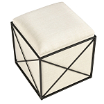 Пуф бежевый с черной металлической рамой Beige Pouf варинант исполнения - 3 | Loft Concept в Рязани