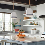 Подвесной светильник белый колоколообразный с декоративной обмоткой из веревки Hinkley варинант исполнения - 8 | Loft Concept в Рязани