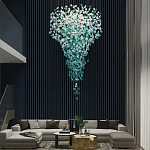 Люстра зеленая каскадная Green Light CascadeDroplet Chandelier варинант исполнения - 2 | Loft Concept в Рязани