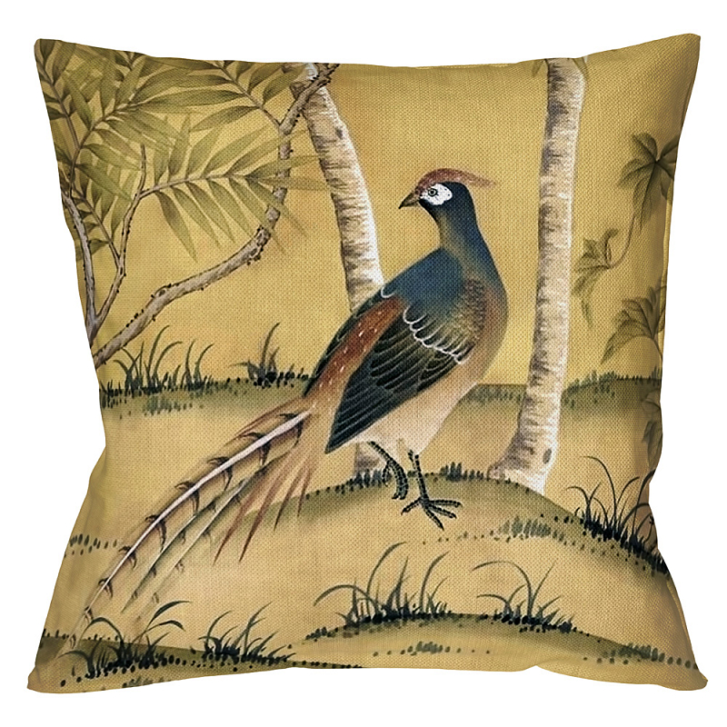 Декоративная подушка Beige and Green Chinoiserie 6 Бежевый Декоративная подушка Beige and Green Chinoiserie 6 Бежевый в Рязани | Loft Concept