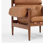 Кресло с деревянным каркасом и обивкой из натуральной кожи Medieval Furniture варинант исполнения - 6 | Loft Concept в Рязани