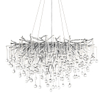 Люстра подвесная с прозрачными стеклянными подвесками в форме капель Диаметр 80 см Droplet Chandelier варинант исполнения - 1 | Loft Concept в Рязани
