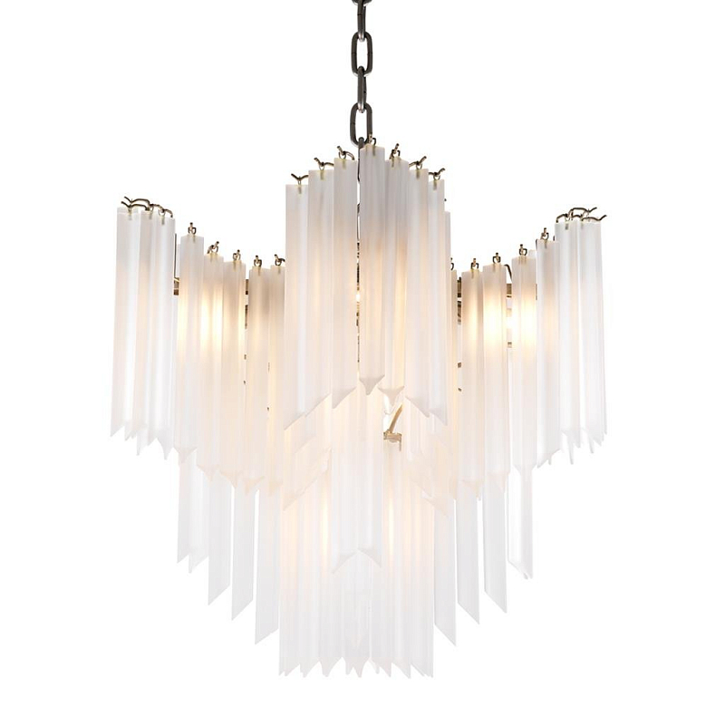 Люстра Chandelier Pulsar white glass Никель Золотой Белое матовое стекло Люстра Chandelier Pulsar white glass Никель Золотой Белое матовое стекло в Рязани | Loft Concept