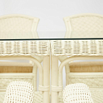 Комплект обеденный из ротанга Eloise grand white варинант исполнения - 3 | Loft Concept в Рязани