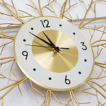 Часы настенные из металла золотые с белым циферблатом Current Time варинант исполнения - 2 | Loft Concept в Рязани