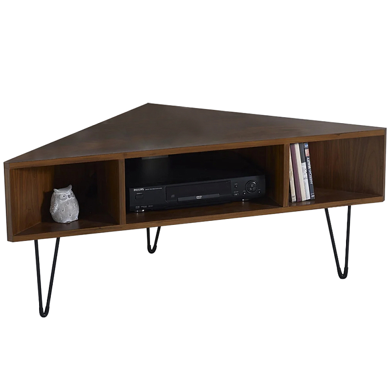 Угловая ТВ-тумба Ford Corner TV Stand Коричневый Черный Угловая ТВ-тумба Ford Corner TV Stand Коричневый Черный в Рязани | Loft Concept