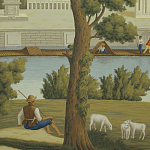 Обои ручная роспись Monuments of Paris Roberts on Sepia scenic paper варинант исполнения - 1 | Loft Concept в Рязани