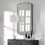 Зеркало настенное в черной металлической раме Mirror Cardinal варинант исполнения - 6 | Loft Concept в Рязани