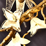 Люстра в виде золотой ветки с цветами и птичками Marvelous Garden варинант исполнения - 8 | Loft Concept в Рязани