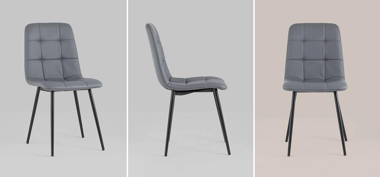 Стул NANCY S Chair Серая Экокожа Стул NANCY S Chair Серая Экокожа - Loft-Concept в Рязани