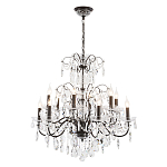 Люстра с хрустальными подвесками и металлическим основанием Диаметр 80 см Rococo Iron & Crystal Chandelier варинант исполнения - 2 | Loft Concept в Рязани