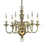 Люстра цвета латунь с 6-ю лампами в форме свечей в классическом стиле Hinkley варинант исполнения - 1 | Loft Concept в Рязани
