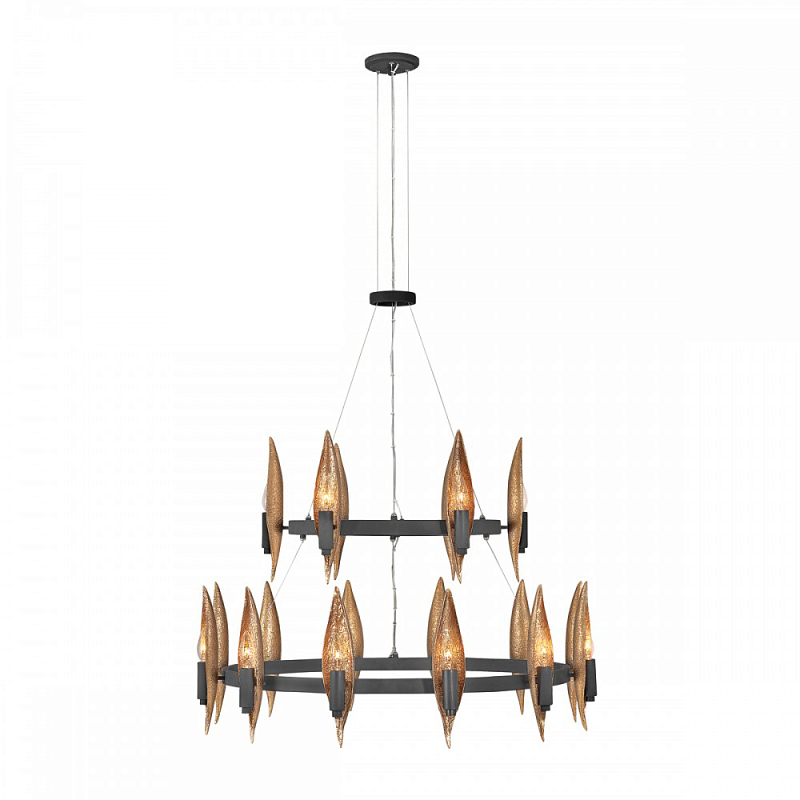 Люстра Hinkley 18 патронов Черный Янтарный в Рязани | Loft Concept 