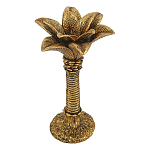 Подсвечник в форме пальмы с резными листьями и текстурным основанием Golden palm leaves варинант исполнения - 1 | Loft Concept в Рязани