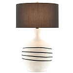 Настольная лампа фактурная с черными круговыми линиями на корпусе Recess варинант исполнения - 2 | Loft Concept в Рязани